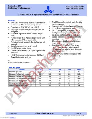 AS9C25256M2018L-133BC datasheet  