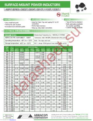 ASPI-1306T-100M-T datasheet  