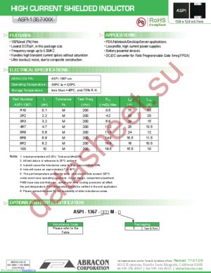 ASPI-1367-R10M-T datasheet  