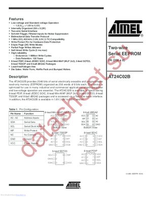 AT24C02B-10TSU-1.8 datasheet  