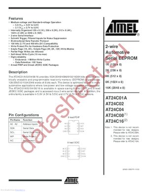 AT24C02N-10SA-2.7C datasheet  