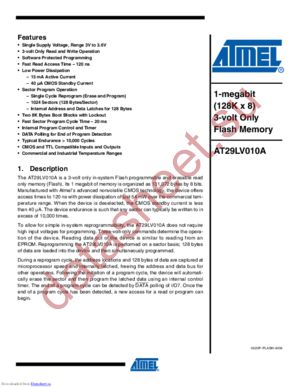 AT29LV010A12JI datasheet  