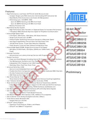 AT32UC3B1128-Z1UR datasheet  