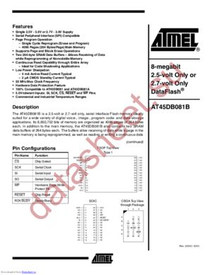 AT45DB081B-CNC-2.5 datasheet  