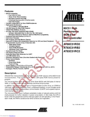 AT80C51RD2RLTUM datasheet  