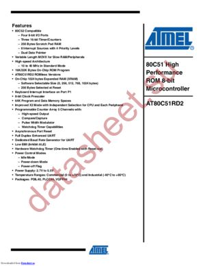 AT80C51RD2-RLTUM datasheet  