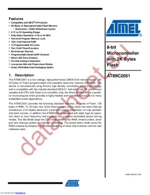 AT89C205112PI datasheet  