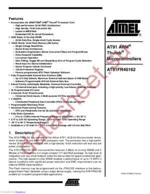 AT91FR40162-CI SL383 datasheet  