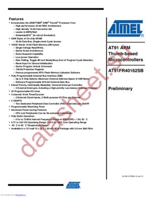 AT91FR40162SB_10 datasheet  