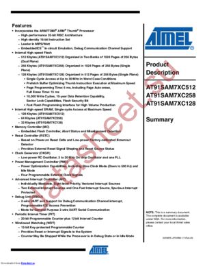 AT91SAM7XC256B-CU datasheet  