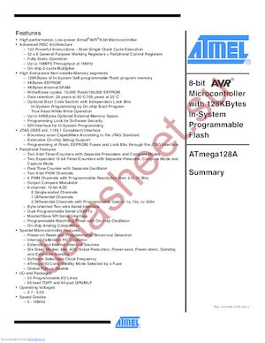 ATMEGA128A-MNR datasheet  