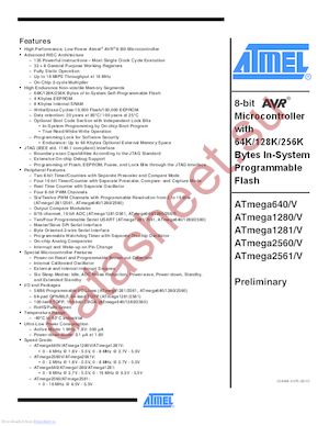 ATMEGA2560R231-AU datasheet  