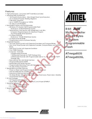 ATMEGA8535-16MUR datasheet  