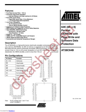 AT28C64B-15JU SL383 datasheet  