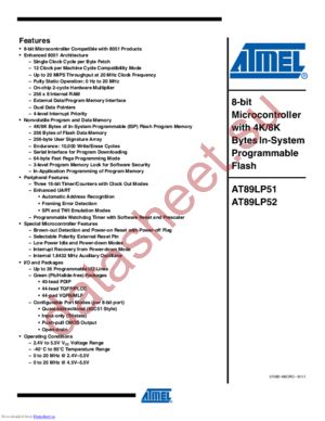 AT89LP52-20PU datasheet  