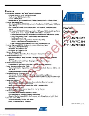 AT91SAM7XC256B-AU datasheet  