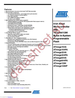 ATMEGA164A-AUR datasheet  