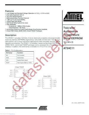 AT24C11-10TE-2.7 datasheet  