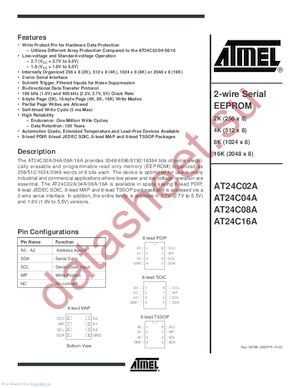 AT24C16A-10TJ-1.8 datasheet  