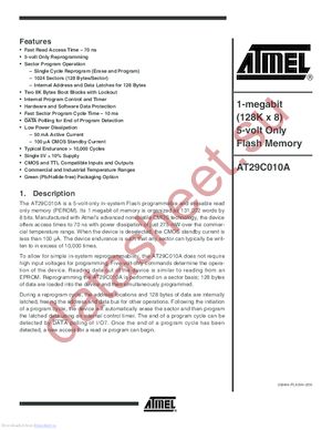 AT29C010A70JC datasheet  