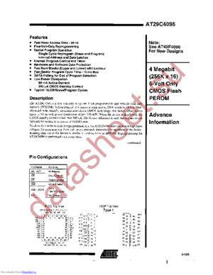 AT29C4096-90JCT/R datasheet  