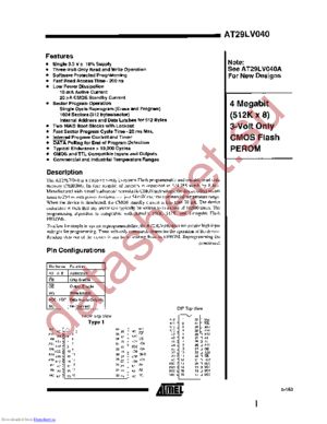 AT29LV040-25DI datasheet  