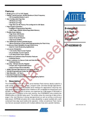 AT45DB081D-MU-SL955 datasheet  