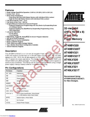 AT49LV320T--90UI datasheet  