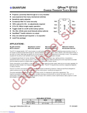 QT113-ISG datasheet  