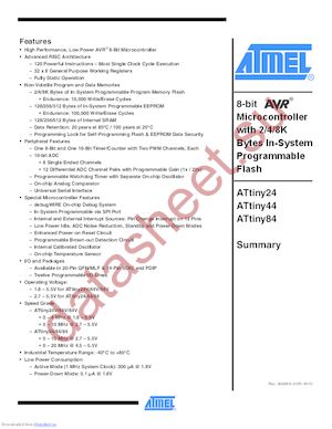 ATTINY84V-10SSUR datasheet  