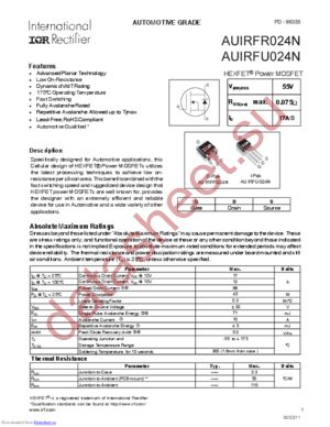 AUIRFR024NTRR datasheet  