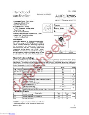 AUIRLR2905TRL datasheet  