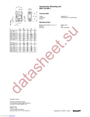 16.0-BS-1 datasheet  