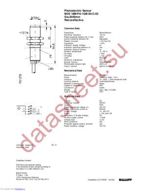 18M-PA-1QB-E4-C-03 datasheet  