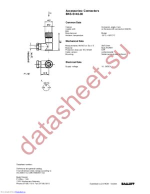 BKS-S146-00 datasheet  