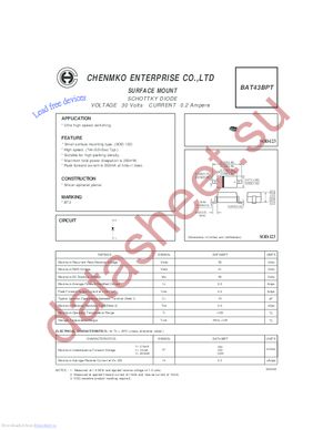 BAT43BPT datasheet  