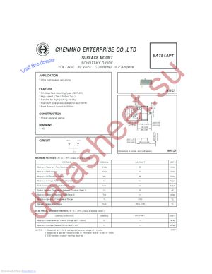 BAT54SPT datasheet  