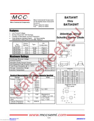 BAT54AWT datasheet  