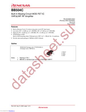 BB504CDS-TL-E datasheet  