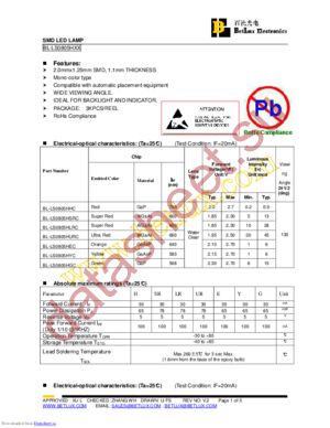 BL-LS0805HYC datasheet  