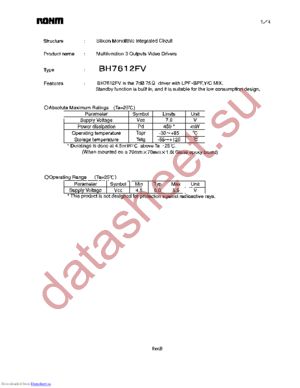 bh7612fv datasheet  