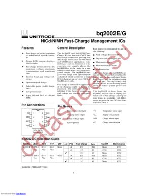 BQ2002GSNTRG4 datasheet  