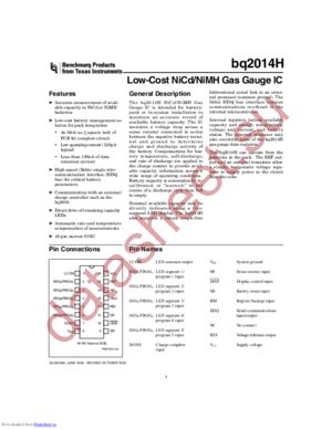 BQ2014HSNG4 datasheet  