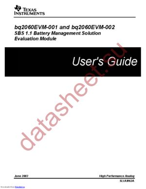 BQ2060EVM-002 datasheet  
