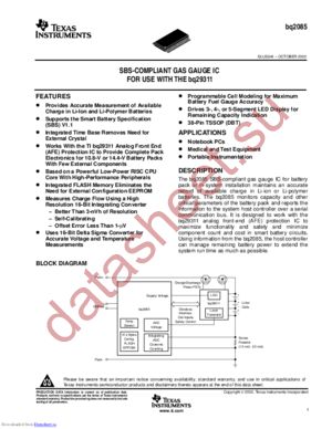 BQ2085DBTRG4 datasheet  