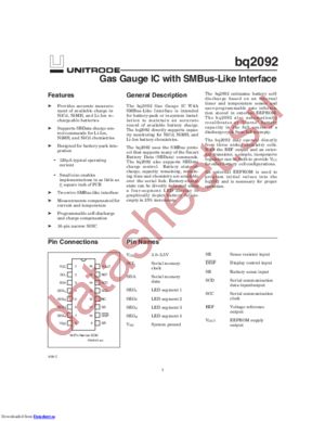 BQ2092SN-A311G4 datasheet  