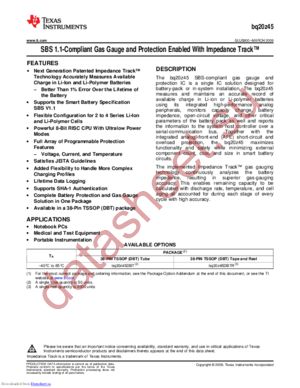 BQ20Z45DBT-R1 datasheet  