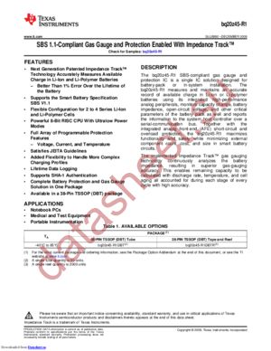 BQ20Z45DBTR-R1 datasheet  