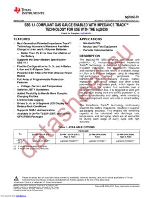 BQ20Z60DBTR-R1 datasheet  