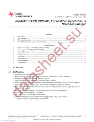 BQ24740EVM datasheet  